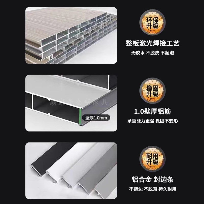 全铝合金零甲醛衣柜卧室现代简约收纳大衣橱定制衣柜全铝家具定制