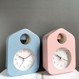 可爱简约金属打铃闹钟床头钟表静音数数字M 装饰儿童起床困难响亮