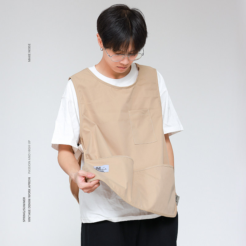 围裙时尚防水无袖马甲式罩衣咖啡师奶茶店餐厅工作服男女定制印字,家庭/个人清洁工具,围裙,淘宝优惠券,粉丝福利购,淘宝优惠卷