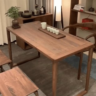 2025新款高端北美黑胡桃木茶桌阳台小型茶桌茶桌家用实木小茶台