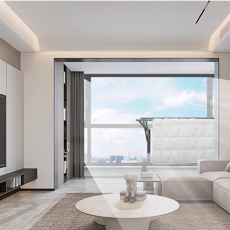 含水晾提拉式落地窗阳台护栏室内专用折叠隐形晒被子无阳台晾衣架