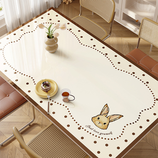 奶油风软玻璃桌垫免洗防水防油防烫PVC餐桌垫茶几桌布水晶板定制