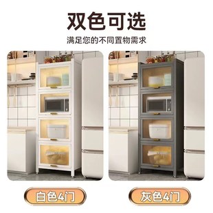 厨房微波炉防尘置物柜家用落地多层加厚加深碗筷餐边柜橱柜储物柜