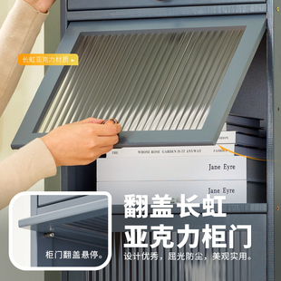 实木书柜带门家用儿童角落书架简约现代电视墙边窄柜展示置物收纳