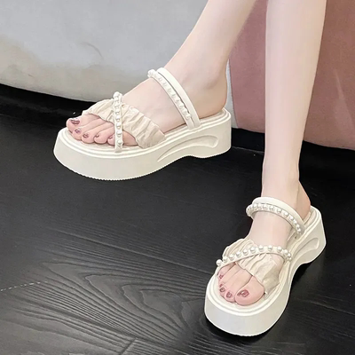 厚底珍珠凉鞋夏季凉拖鞋