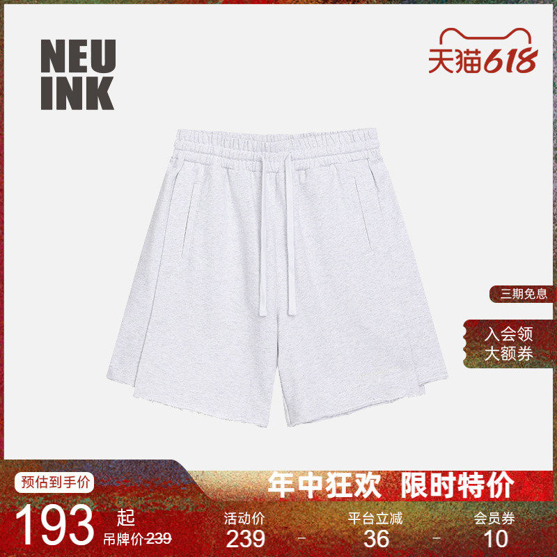 Neuink jeff hamilton新品针织纯棉短裤男款美式篮球裤运动裤夏