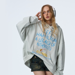 卫衣潮牌男女情侣连帽上衣 hamilton涂鸦系列复古美式 NEUINK jeff