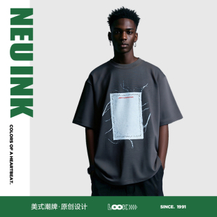 jeff 情侣宽松短袖 hamilton美式 新款 复古潮流T恤2025夏季 NEUINK