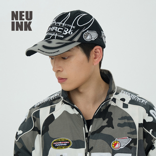西海岸街头嘻哈鸭舌帽子 hamilton赛车系列男rap美式 Neuink jeff