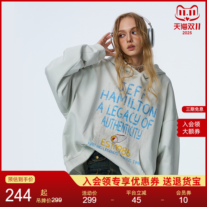 NEUINKjeff复古美式连帽卫衣