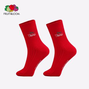 圣诞袜 LOOM鲜果布衣冬季 FRUIT THE 圣诞老人麋鹿中筒袜子