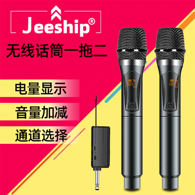 无线麦克风一拖二防啸叫数字话筒