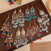 波西米亚民族风流苏耳环女2025新款 高级感耳钉网红度假风爆款 耳饰