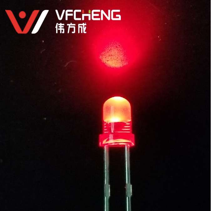 led发光二极管 f5白发红 5mm鼠标红灯 led 直插灯珠 反极性