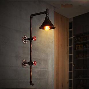 创意水管壁灯具loft复古工业风装饰餐厅酒吧走廊阳台过道铁艺壁灯