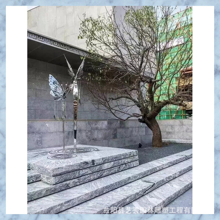 厂家批发雪浪石板街道防滑铺路石 庭院别墅踏步石板 景区造路石