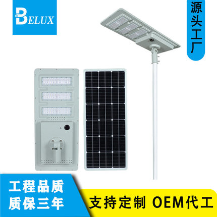太阳能路灯户外防水灯100W 200W感应灯庭院农村家用LED一体化路