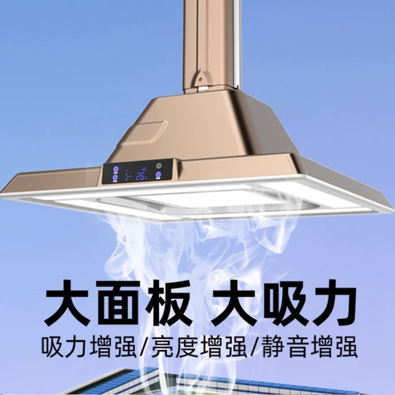 商用直排净化灯棋牌室空气净化外排式直吸烟灯麻将馆大灯罩排烟机