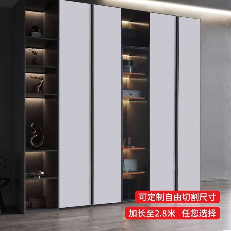 衣柜扶手一门到顶衣柜拉手实木门l型成品一体拉手衣柜门极简1米