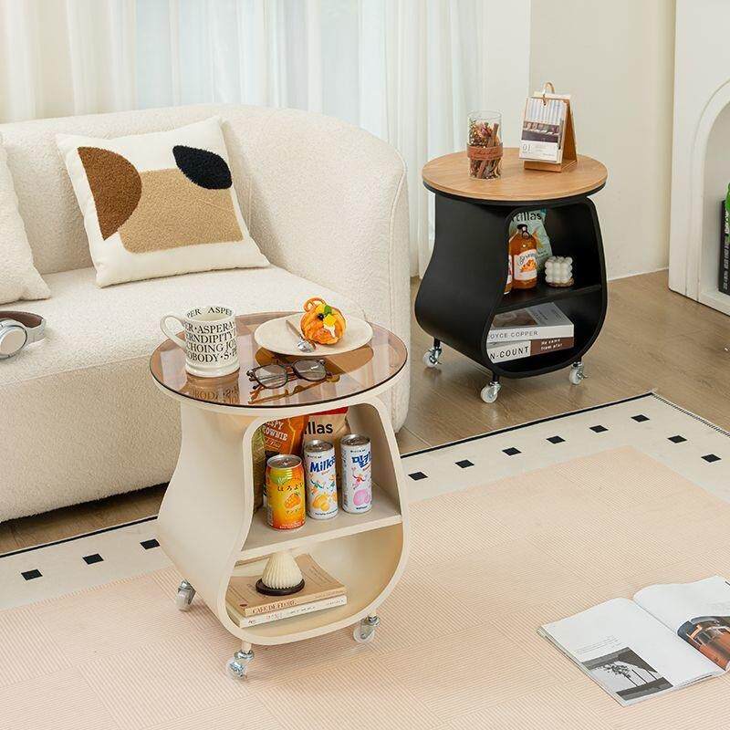 奶油风沙发边几客厅迷你可移动茶几小桌子现代简约床头置物架边柜