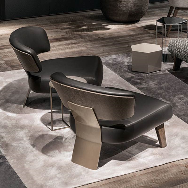 意式个性设计师客厅单人老虎椅懒人椅样板间轻奢洽谈休闲小沙发