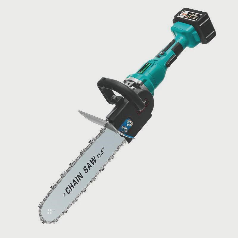 热销【充电式电锯】兴呈锂电角磨机改装电链锯劈柴伐木锯家用电动