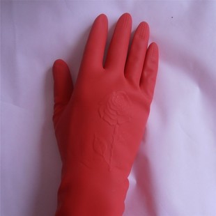 热销套装珍爱红色玫瑰橡胶家务洗衣洗碗清洁防水 洗碗胶皮手套