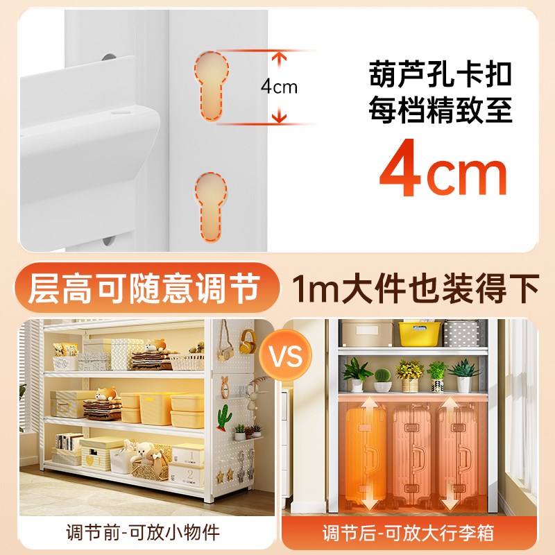 热销防尘帘置物架多层家用货架行李箱落地客厅收纳架洞洞板储物铁