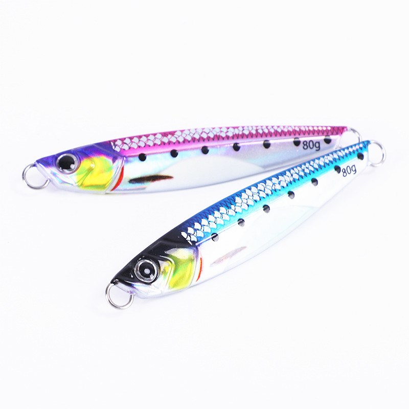 热销新款3d打印残鳞夜光飘落马鲛鲅鱼铁板40g/60g/80g海钓船钓假