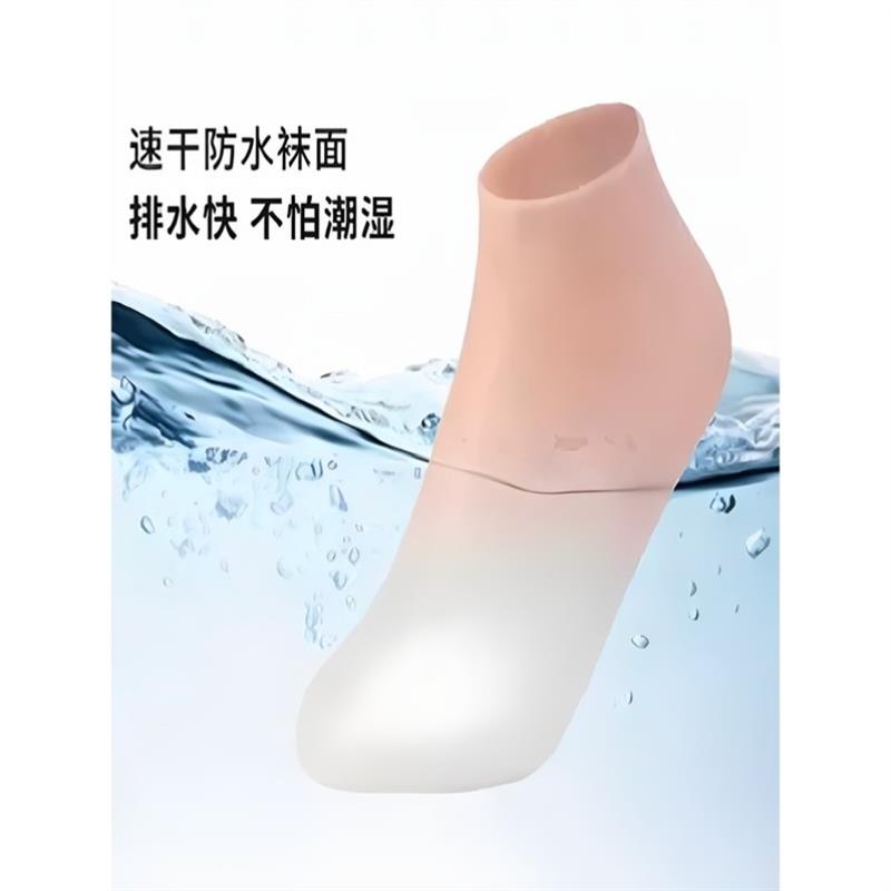 热销长筒硅胶袜防水高弹力加长脚套防干裂高筒保湿袜高帮游泳沙滩