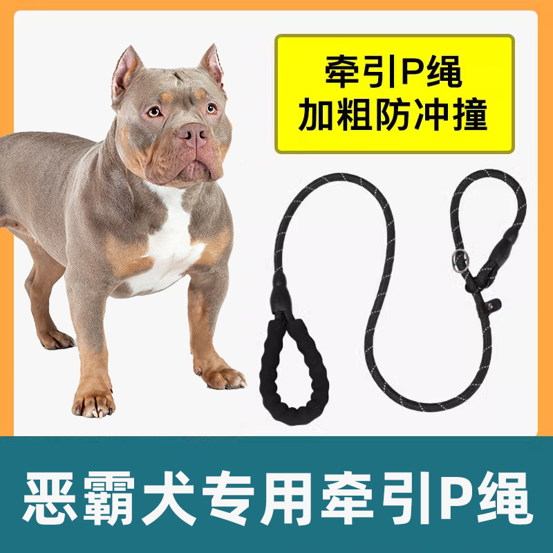 热销恶霸犬卡斯罗牵引绳子防爆冲P链遛狗防挣脱大小型犬拴狗绳子