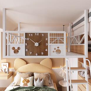 小公寓阁楼床锻铁节省空间阁楼床双挂架空吊顶单楼上上铺吊床