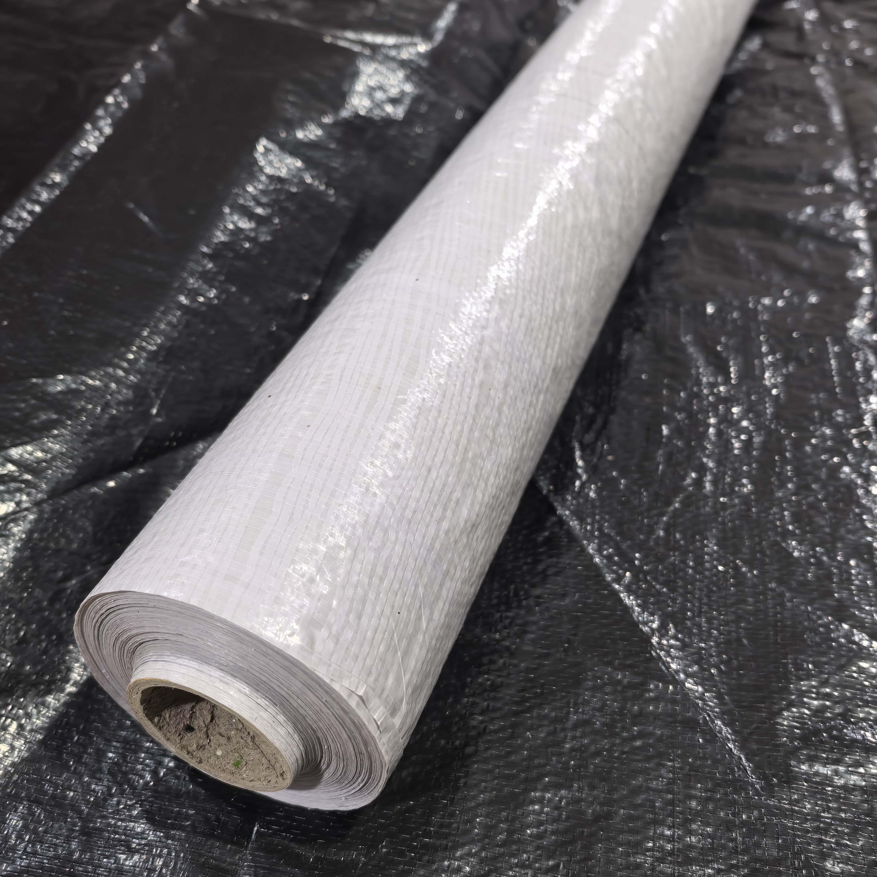 乳白色篷布加厚卷材篷布彩条布防晒防雨防水塑料纸芯包装圆筒出口