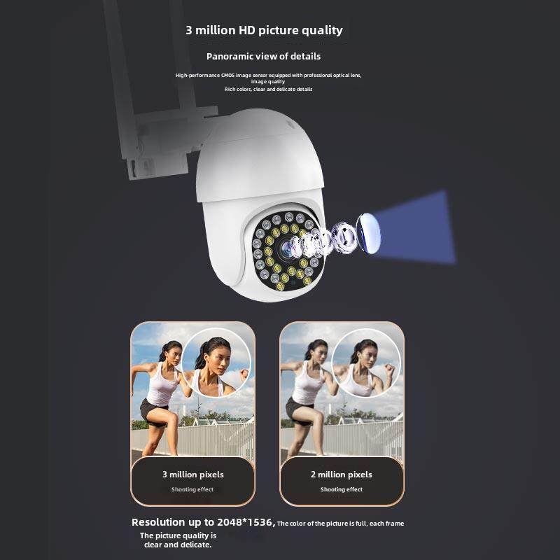 乔安监控摄像头无线360度全景家庭全彩室内外防水手机远程4g设备