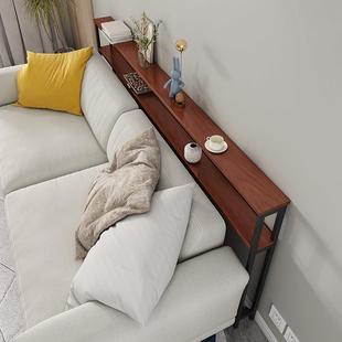 沙发后置物架双层夹缝长条窄缝隙靠墙收纳小书架实木定制床头背柜