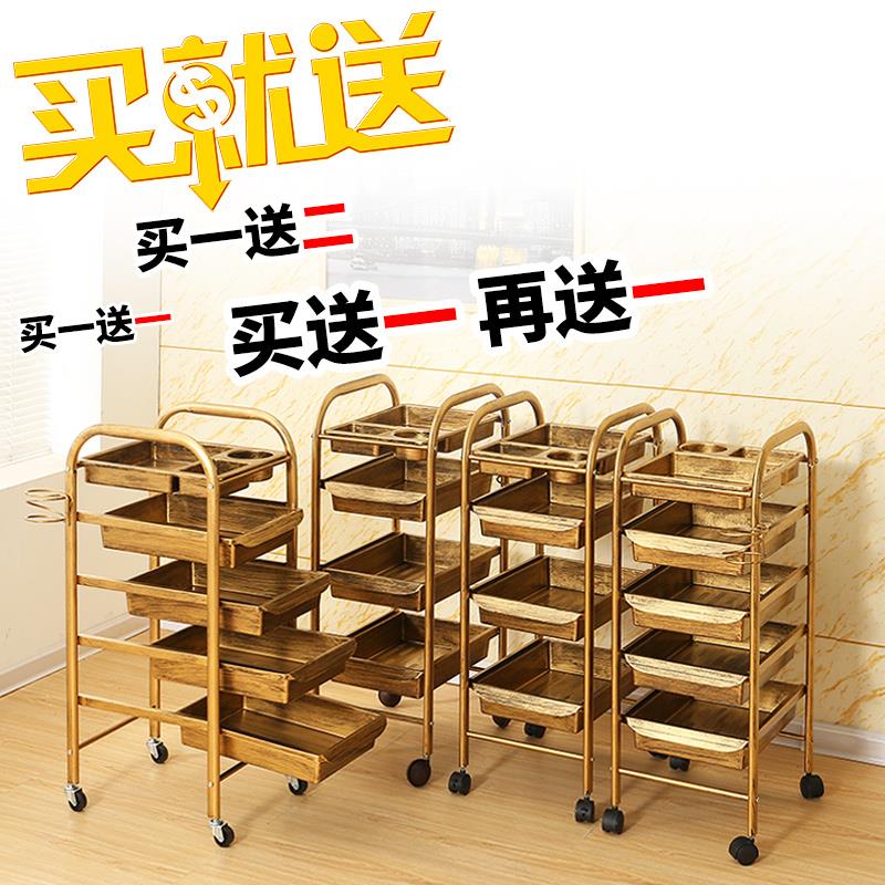 复古美发车发廊手推车杠车特价包邮美容小推车理发店烫染工具车