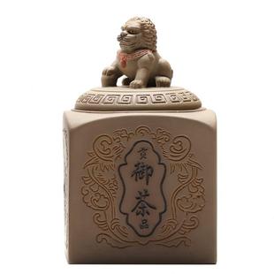 中式 粗陶存茶罐 百贝 复古茶叶罐 黑茶普洱醒茶罐 家用密封罐新品