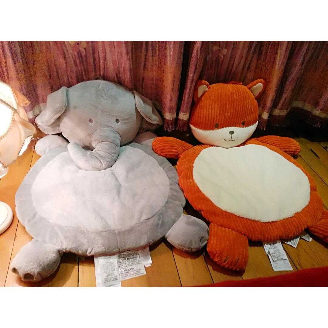 直销新款出口欧美 狐狸大象动物婴儿睡垫/靠垫 宝宝儿童地板垫飘