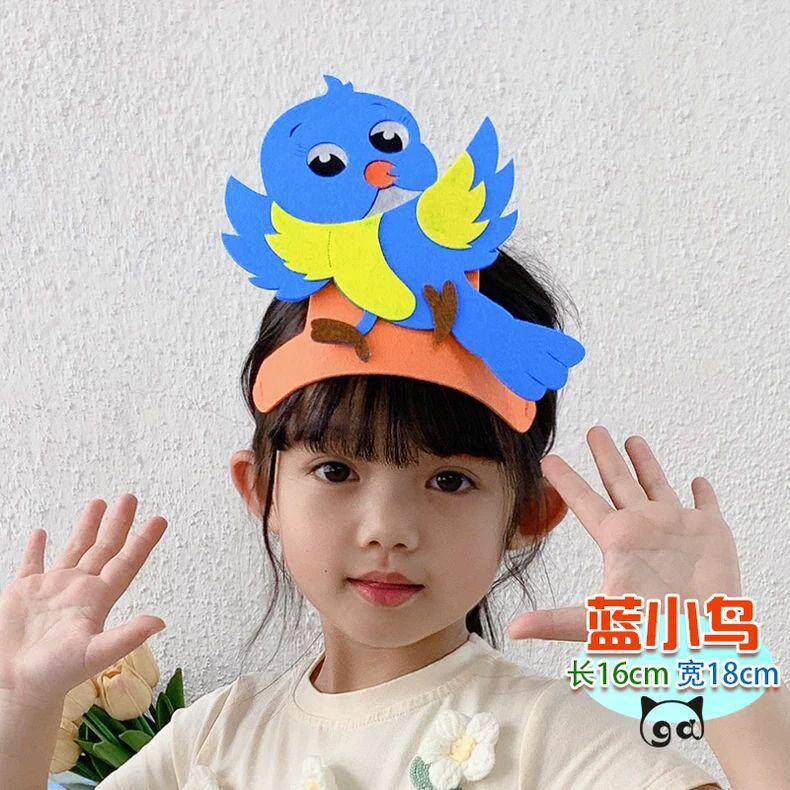 小鸟头套儿童舞台话剧角色装扮演出百灵鸟鹦鹉孔雀杜鹃鸟头饰道具