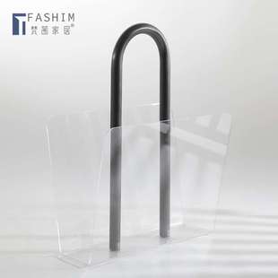 简约现代家居软装样板房酒店别墅书房装饰透明杂志架桌面收纳摆件