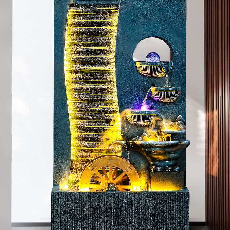 假山流水喷泉玄关水幕墙摆件客厅别墅酒店开业落地装饰办公室景观,家居饰品,流水摆件,淘宝优惠券,粉丝福利购,淘宝优惠卷