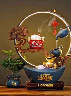 电动摇手招财猫店铺收银台前台装饰乔迁新居开业礼品流水摆件