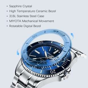 Mechanical Watch Sapphire Automatic Movement Waterproof