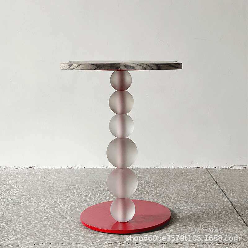 造心家具|小众轻奢木质磨砂亚克力珠别墅大酒店摩登简约边几桌子