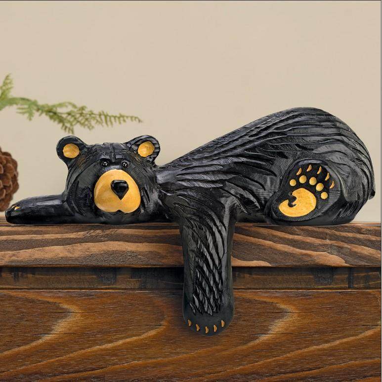 跨境树脂玄关黑熊动物家居摆件工艺品雕像