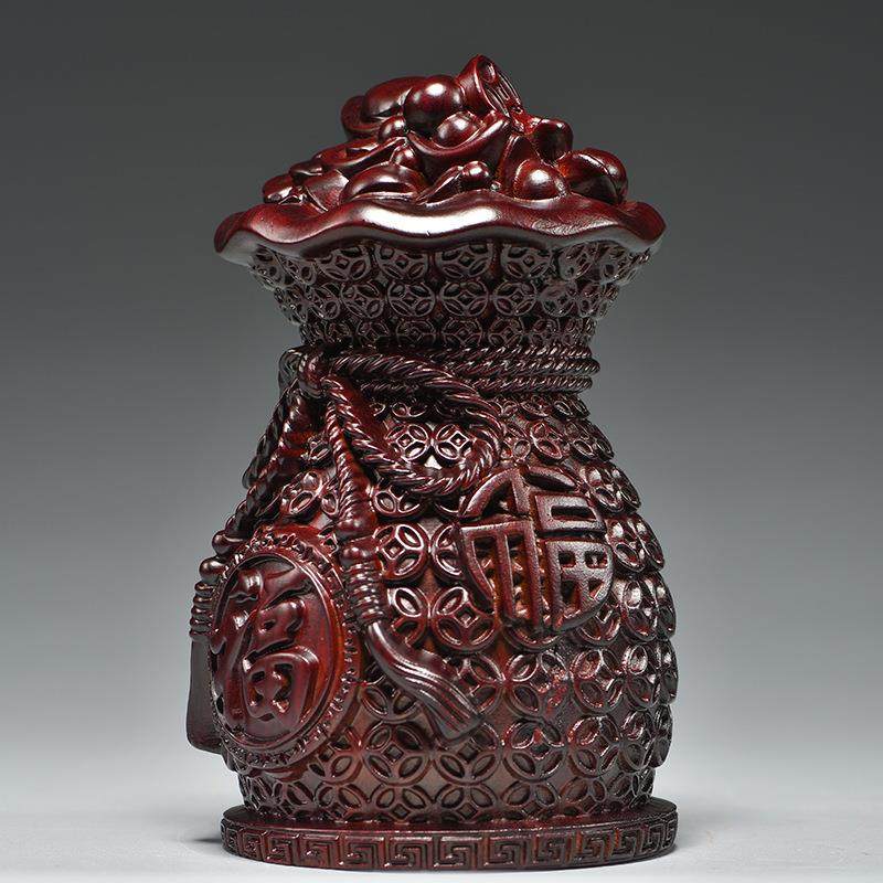 黑檀木雕刻福袋摆件代代有钱客厅玄关酒柜装饰店铺开业送礼纪念品,鲜花速递/花卉仿真/绿植园艺,割草机/草坪机,淘宝优惠券,粉丝福利购,淘宝优惠卷