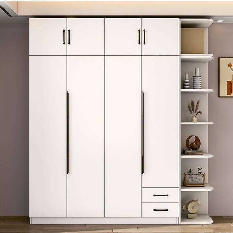 全实木衣柜简约时尚家用卧室收纳多功能柜子免漆大衣橱对开门柜