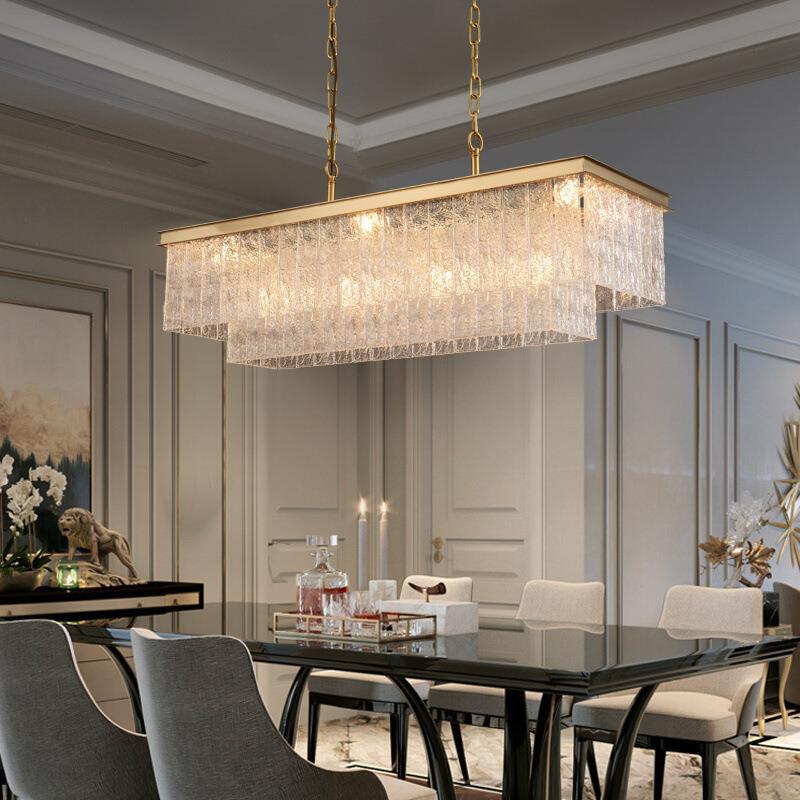 【水波纹】全铜轻奢吊灯后现代欧式中古复古餐厅灯别墅吧台岛台灯