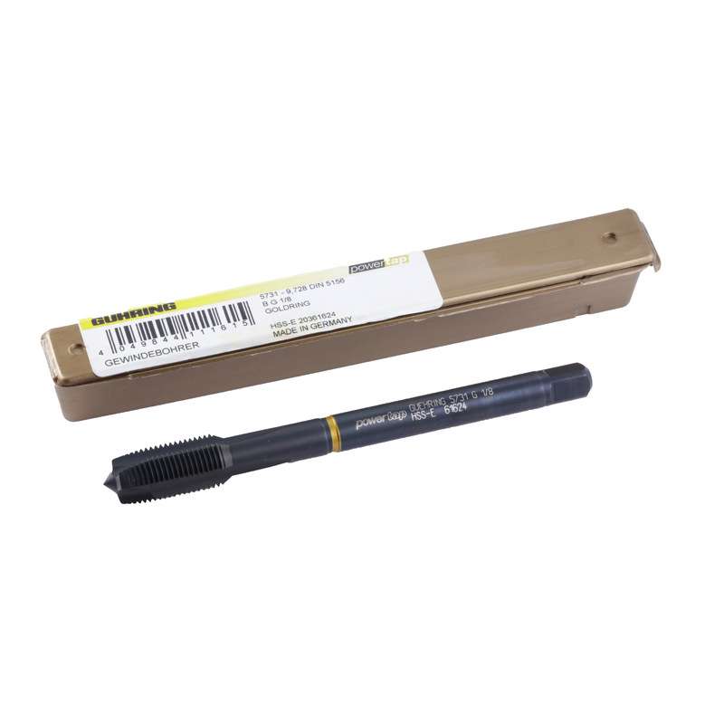 德国钴领管螺纹先端直槽螺旋丝锥PF G1/4 1/8 1/2 3/4英制2分丝锥