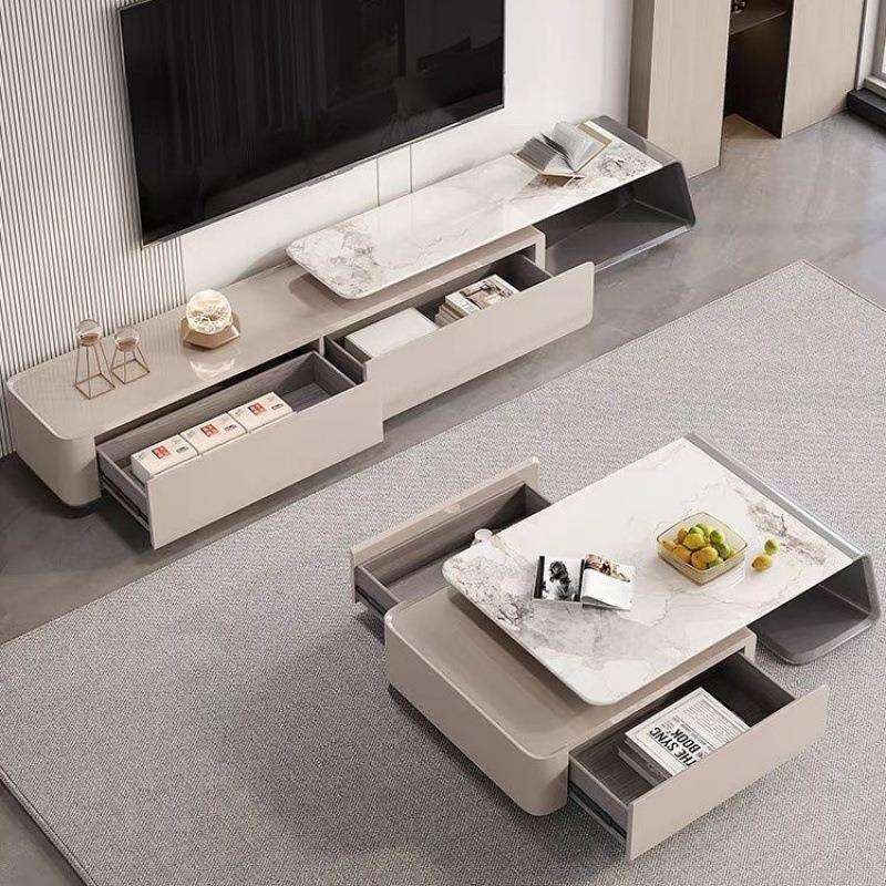 Yu2023岩板茶几客厅家用小户型现代简约极简茶几电视柜组